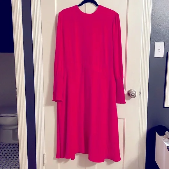 NWT Hot pink long sleeve Halogen dress, XXL - Picture 3 of 12